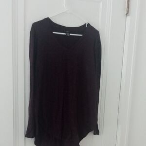 Women's Purple V-Neck Top long sleeve, XL